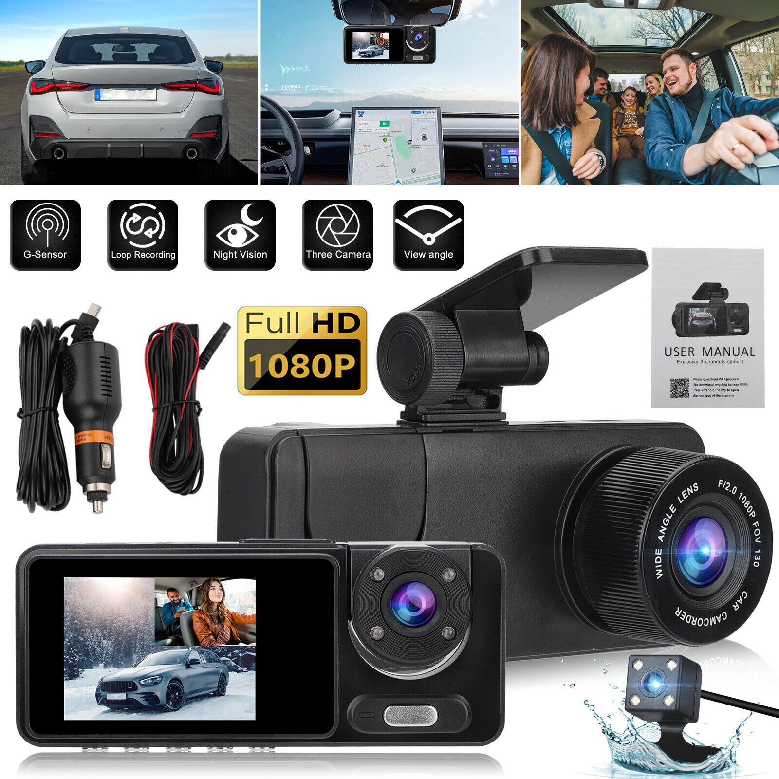 Car DVR Dash Camera Parking Cam Night Vision Hidden Video Recorder 170° G-sensor