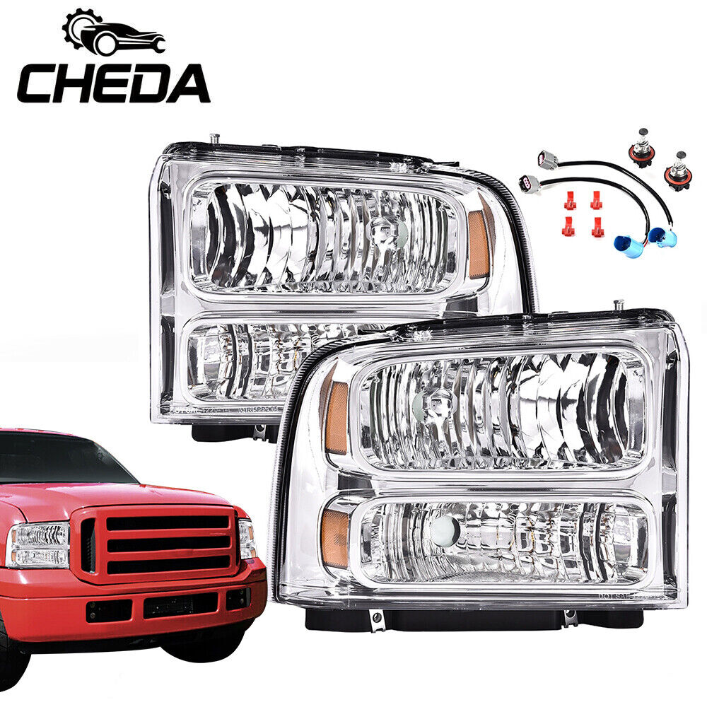 Excursion Conversion Headlights Fit for 99-04 Ford Super Duty F-250 F-350 Truck