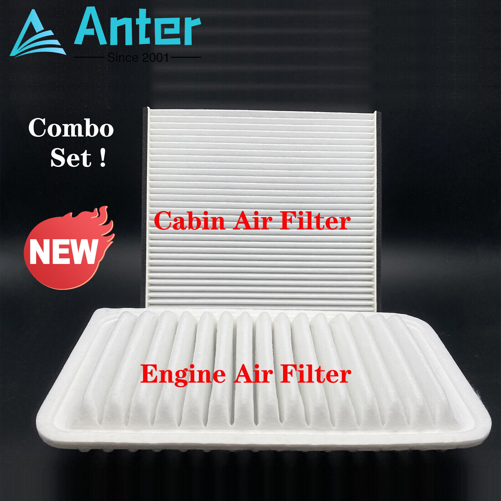Engine Filter & Cabin Air Filter Combo Set For Toyota Corolla Matrix 2003-2008