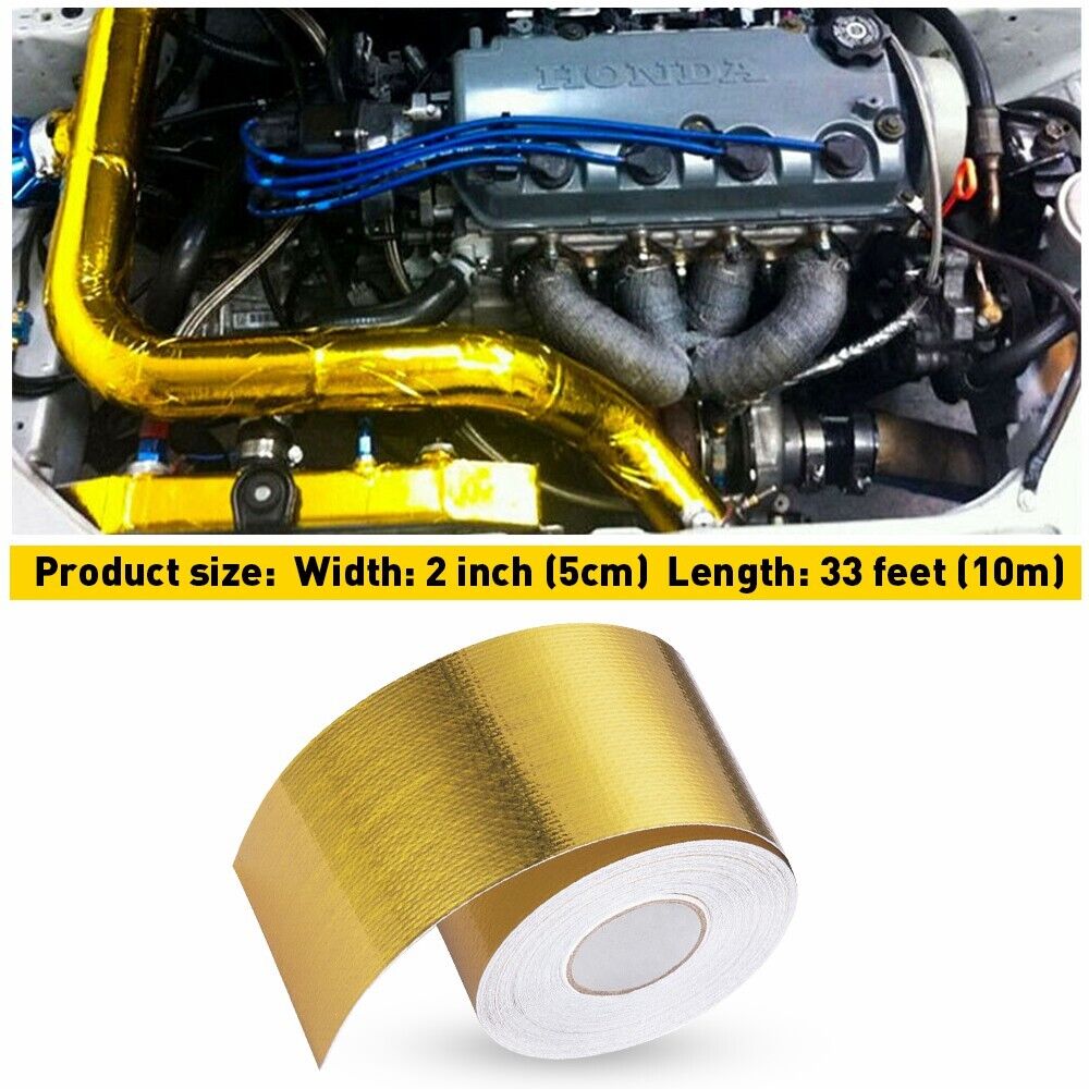 Car 1200℉ Continuous Heat Reflective Wrap Tape Gold Fireproof moisture-proof