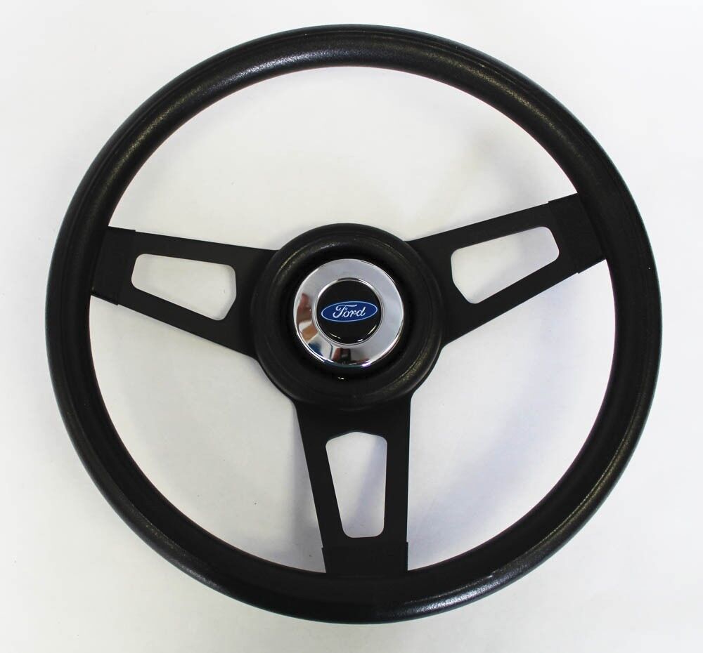 Falcon Thunderbird Galaxie Grant Black Steering Wheel with Black Spokes 13 3/4