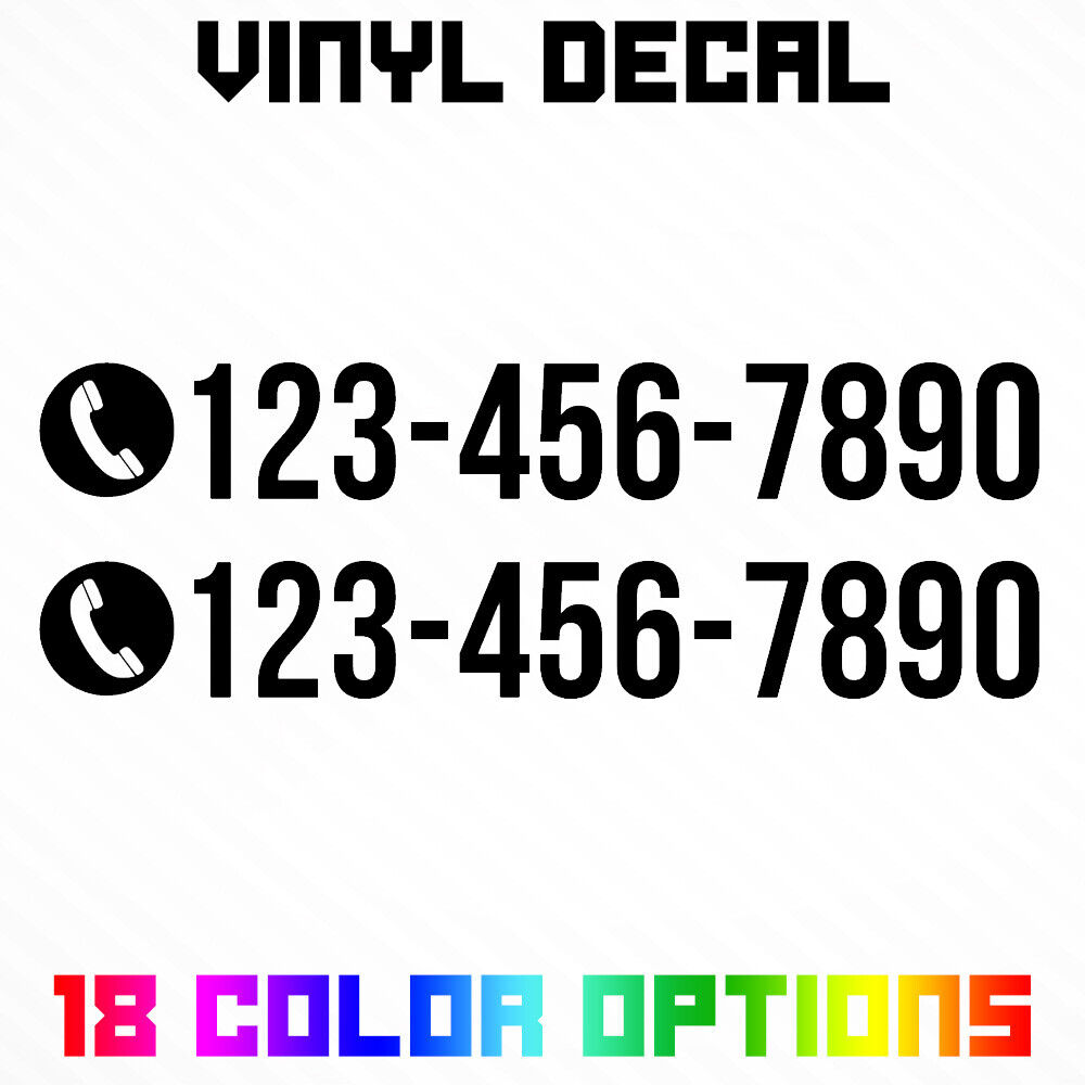 Custom Phone Number Vinyl Decal Sticker for Business, Shop, Car Window