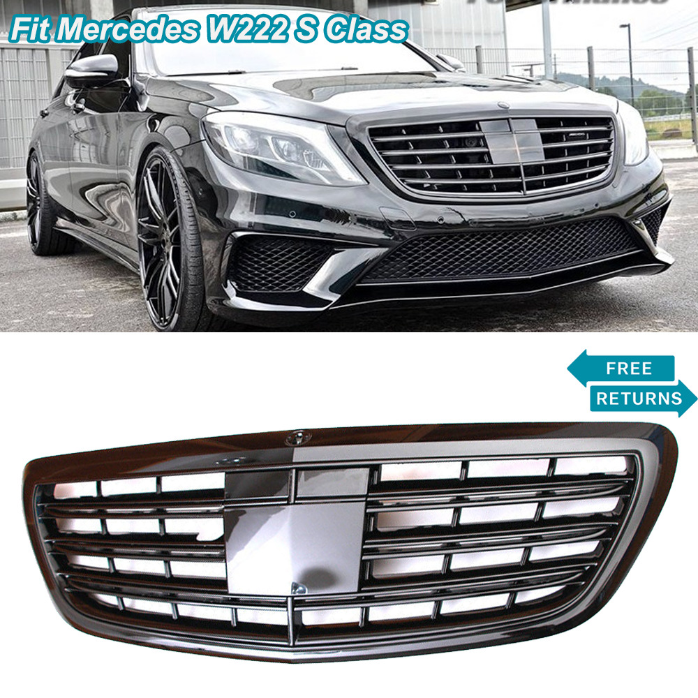 Black Grille Grill Fit Mercedes W222 2014 2015-2020 S400 S550 S65 S63 AMG S560