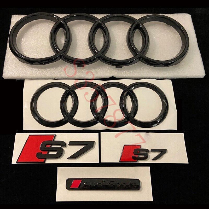 Gloss Black S7 Badges Package For Audi S7 4K 2019-2022 Exclusive Pack