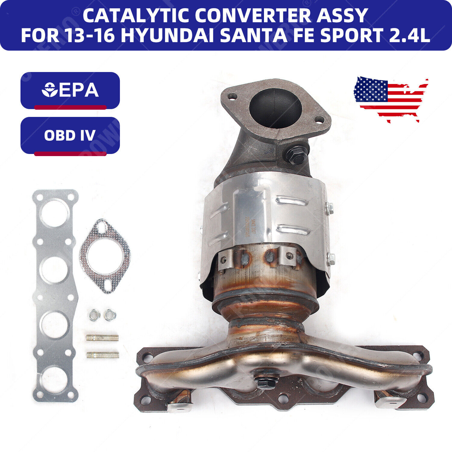 Fits 13-16 Hyundai Santa Fe Sport 2.4L Exhaust Manifold Catalytic Converter ASSY