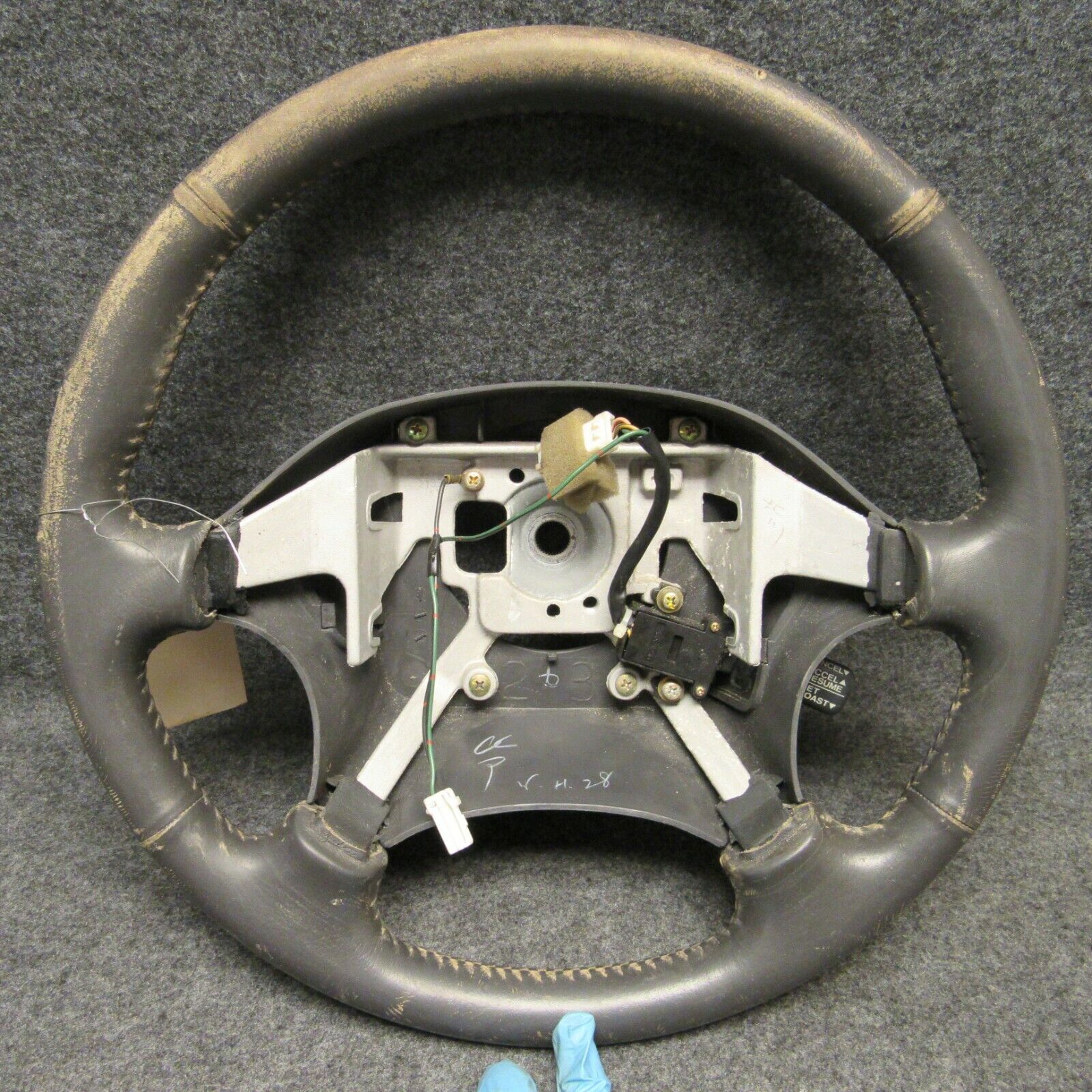 1992-1997 SVX Steering Wheel Dark Gray Leather Wrap w/ Cruise B Grade 63257