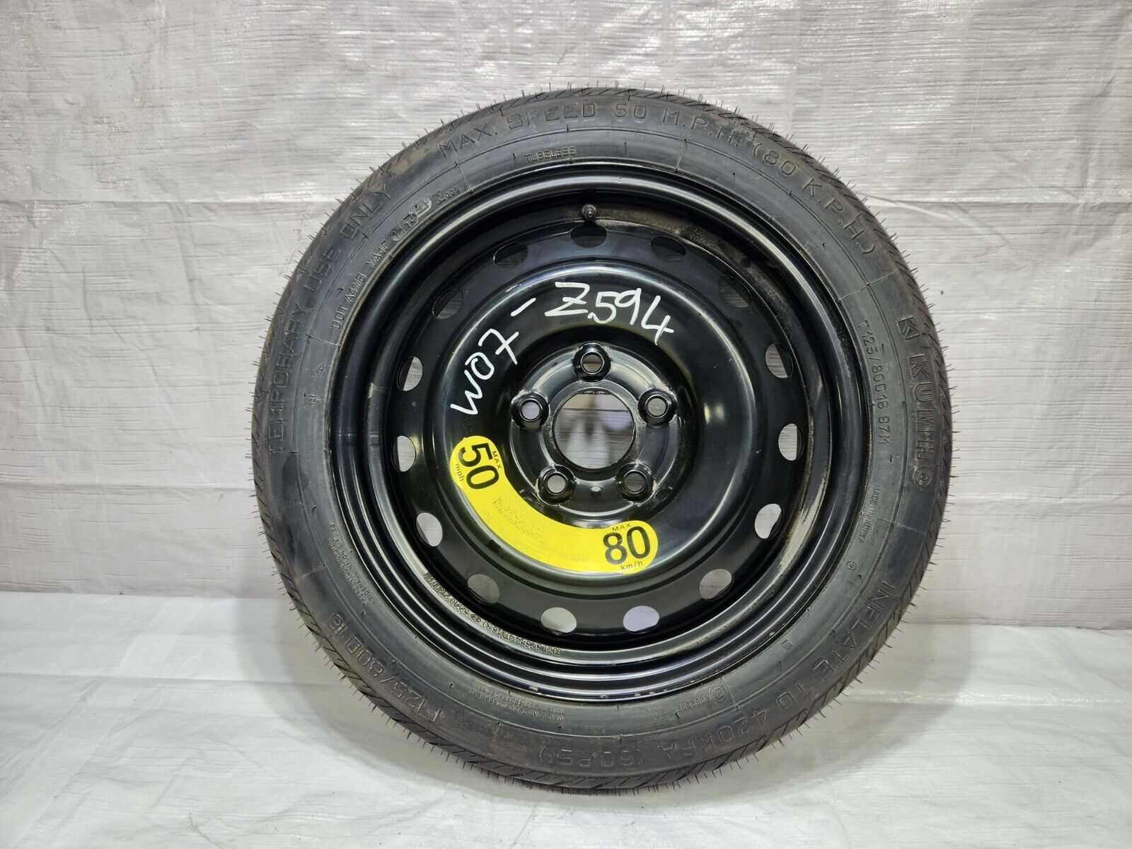 2013 2014 Hyundai Veloster Compact Spare Wheel Tire OEM T125 80D16