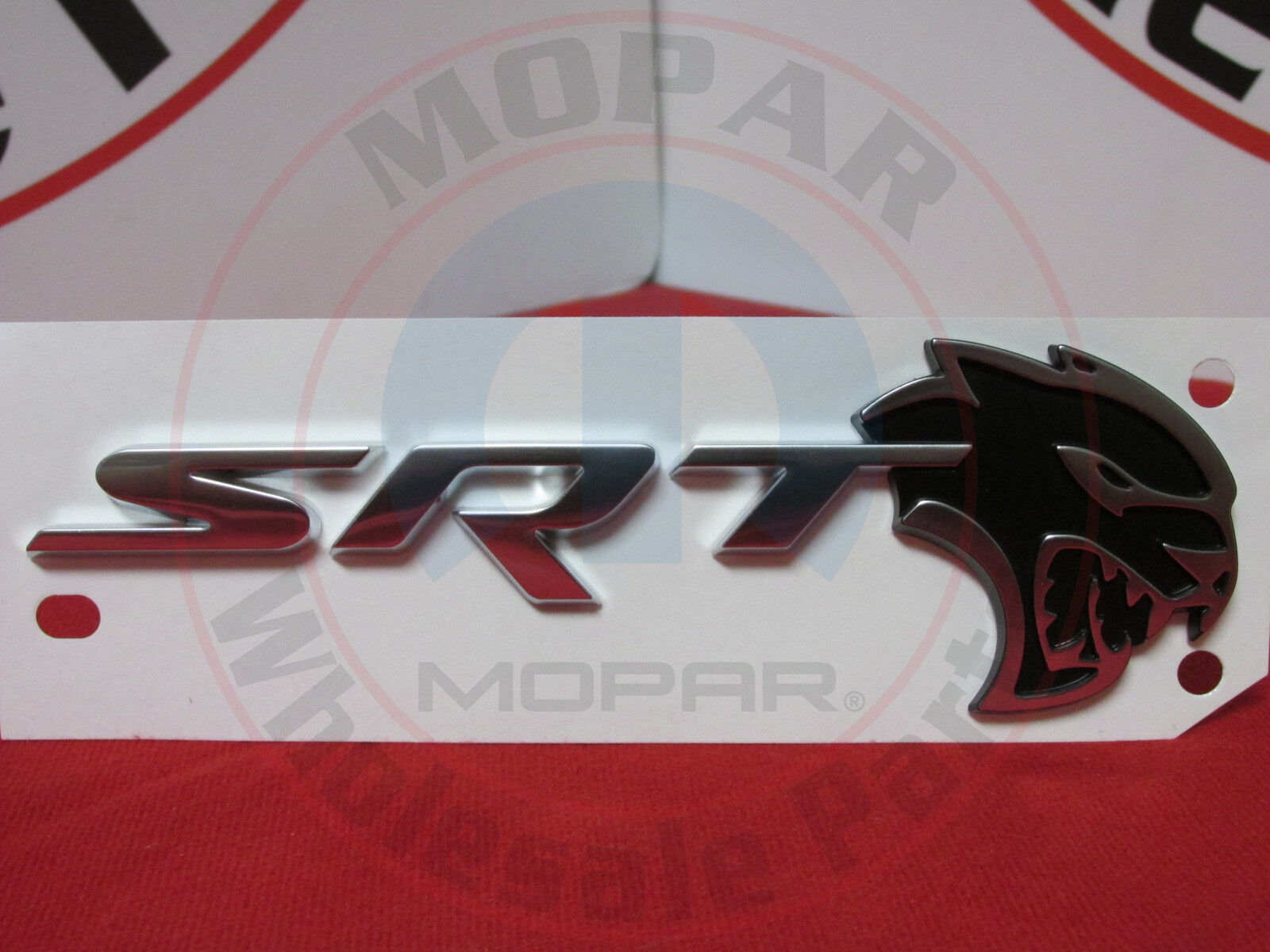 DODGE CHALLENGER HELLCAT Black & Silver SRT Decklid Nameplate Emblem OEM MOPAR