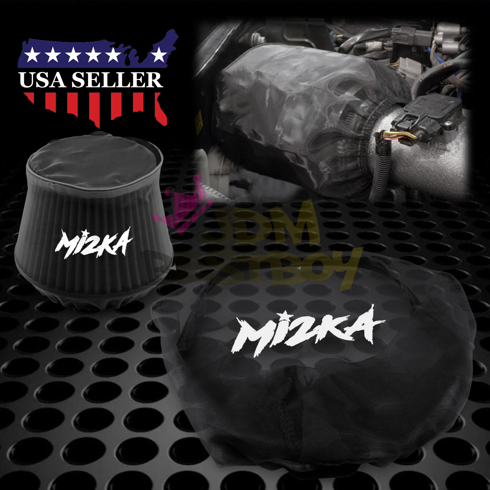 Black Engine Air Intake Pre Filter Cone Conical Filter Cover Ram Pickup
