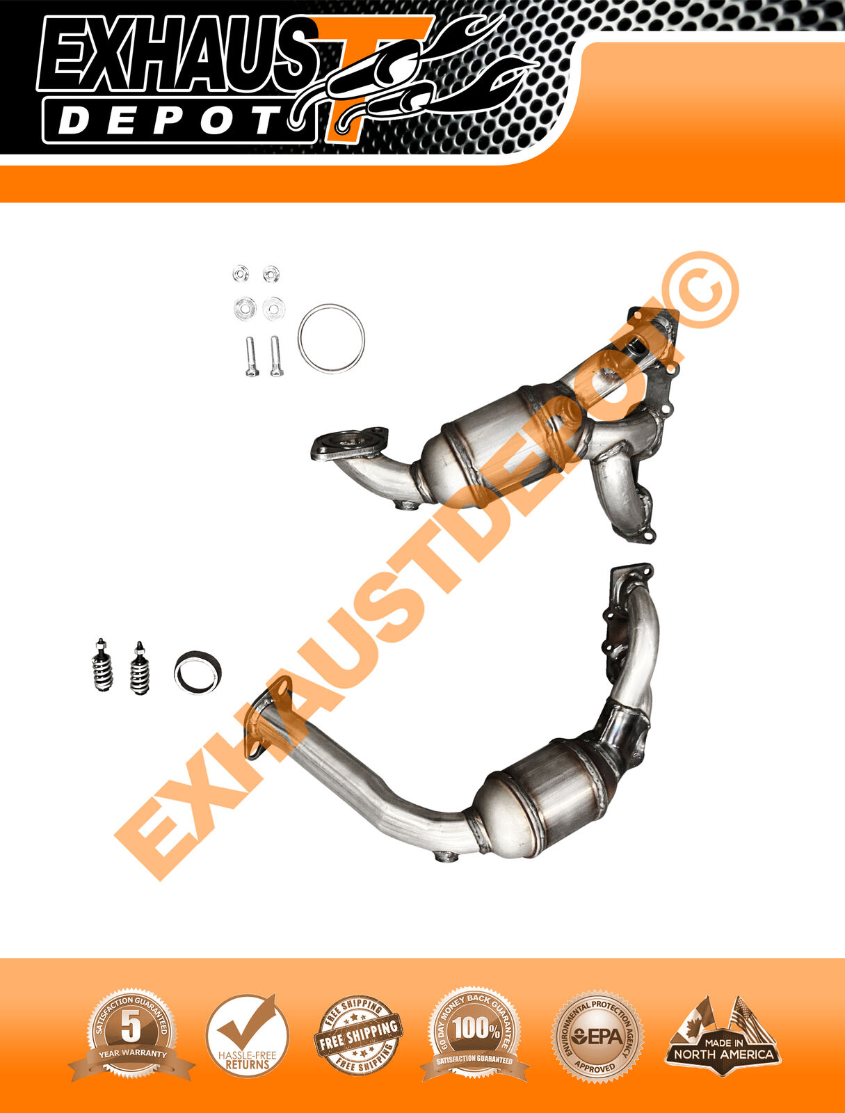 Manifold Catalytic Converter for Lincoln Zephyr 3.0L 2006 Front + Rear Set FWD