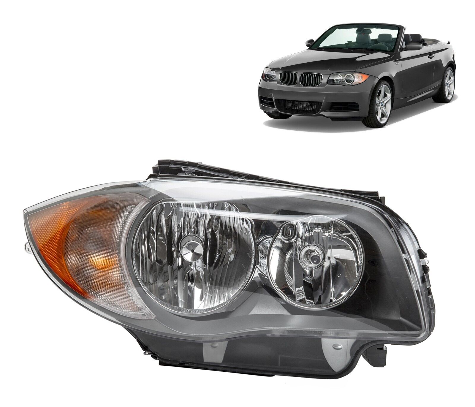 For BMW 128i, 135i 2008-2011 Headlight Assembly Right Side, BM2519118