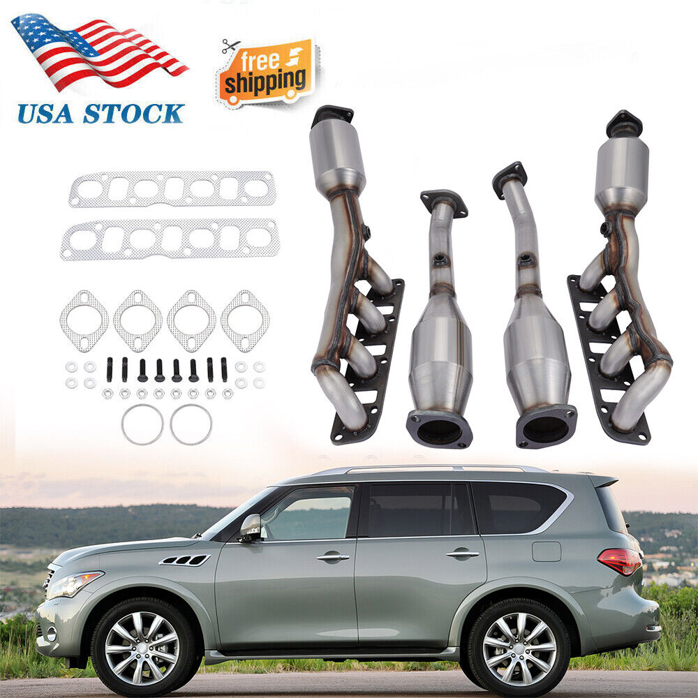 All Four Catalytic Converters For Infiniti QX56 2011 2012 2013 5.6L Models EPA