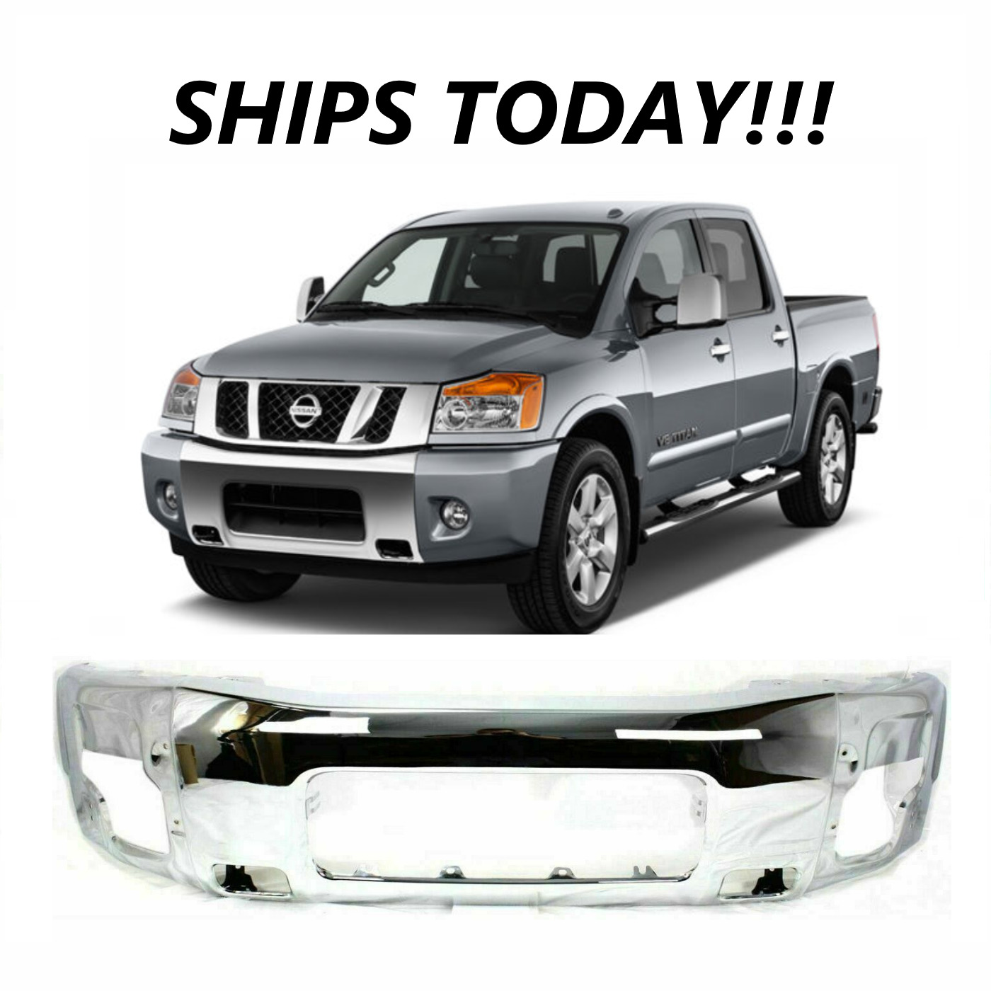 NEW Chrome Front Bumper For 2004-2015 Nissan Titan 2004-2007 Armada SHIPS TODAY