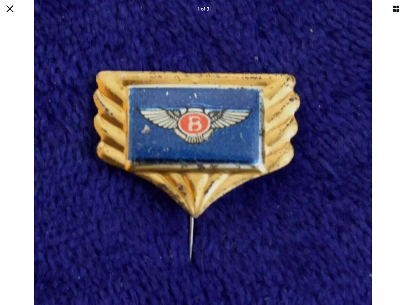 Vintage Bentley Pin Hat Lapel Emblem Accessory Badge Logo