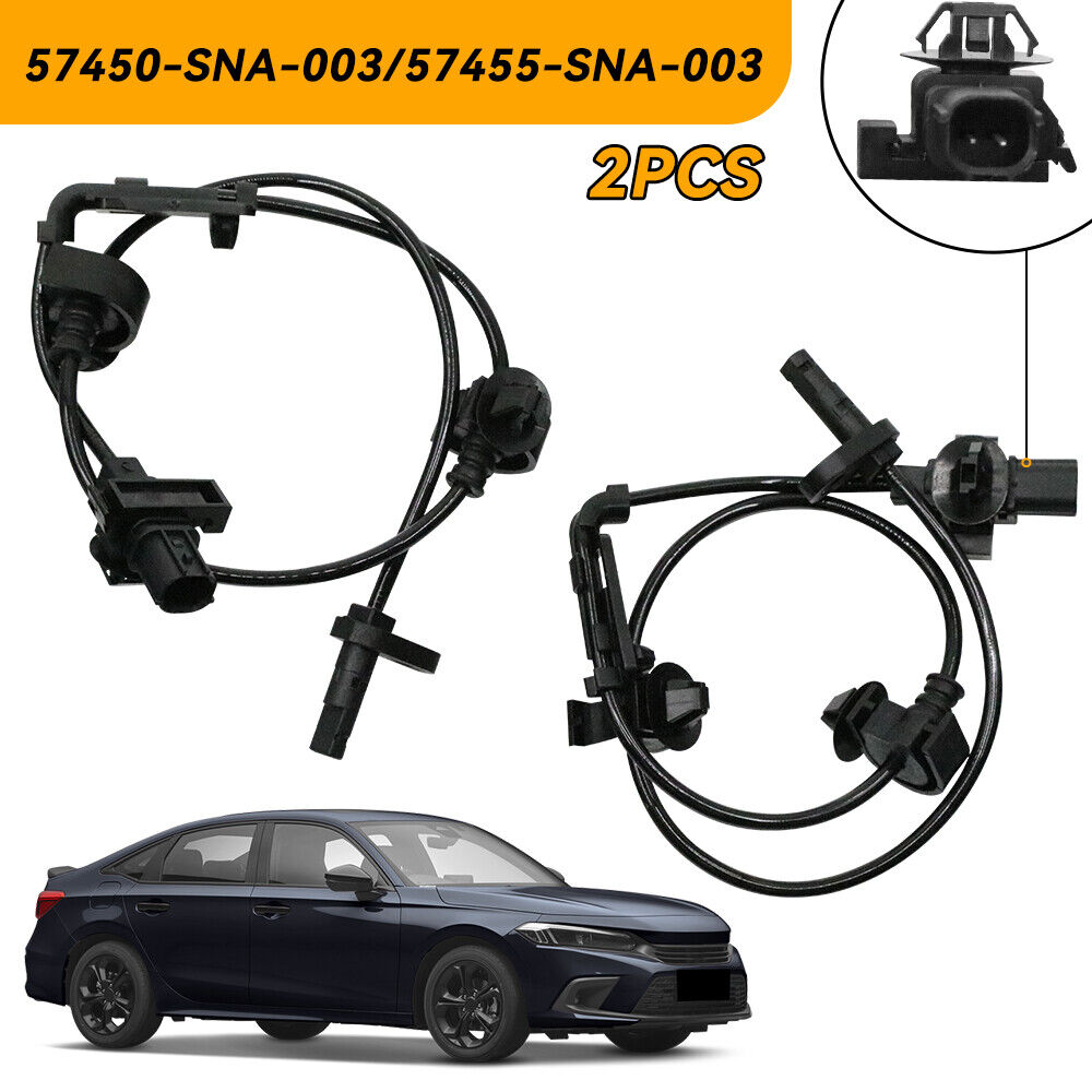 Pair 2 Front ABS Speed Wheel Sensor 57450-SNA-003 For 2006-2011 Honda Civic 1.8L