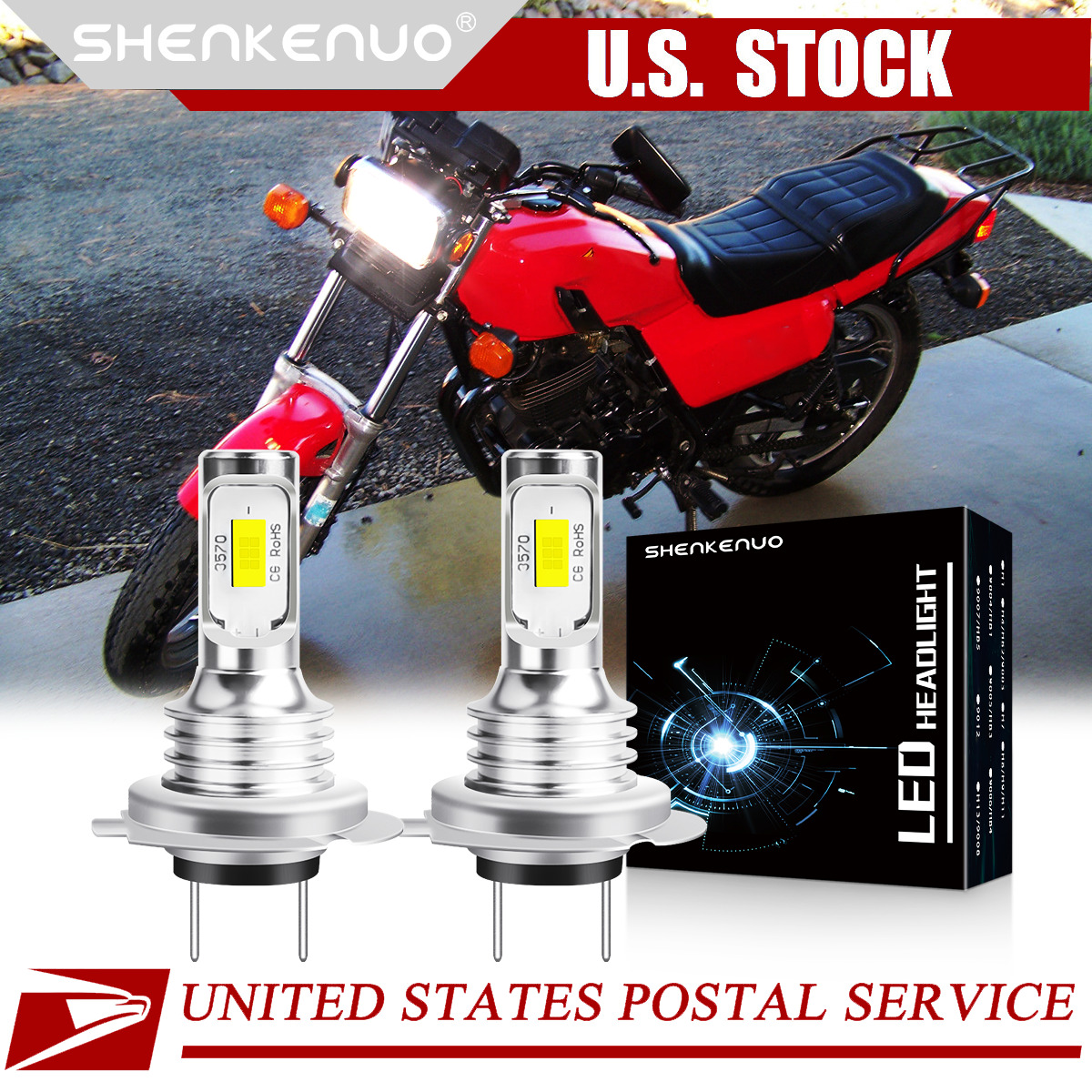 For Honda Ascot 500 LED Motorcycle Headlight Hi/Lo Beam 6000K White Bulbs