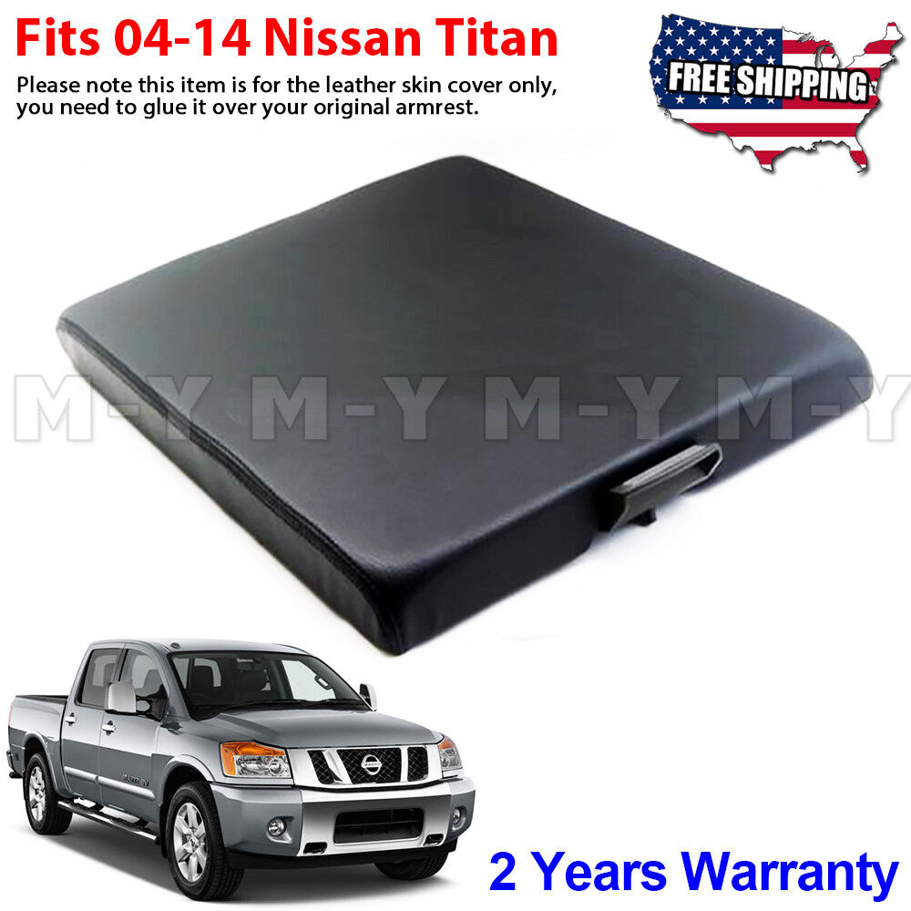 Fits 2004 2005 2006-2014 Nissan Titan Console Lid Armrest Vinyl Cover Black