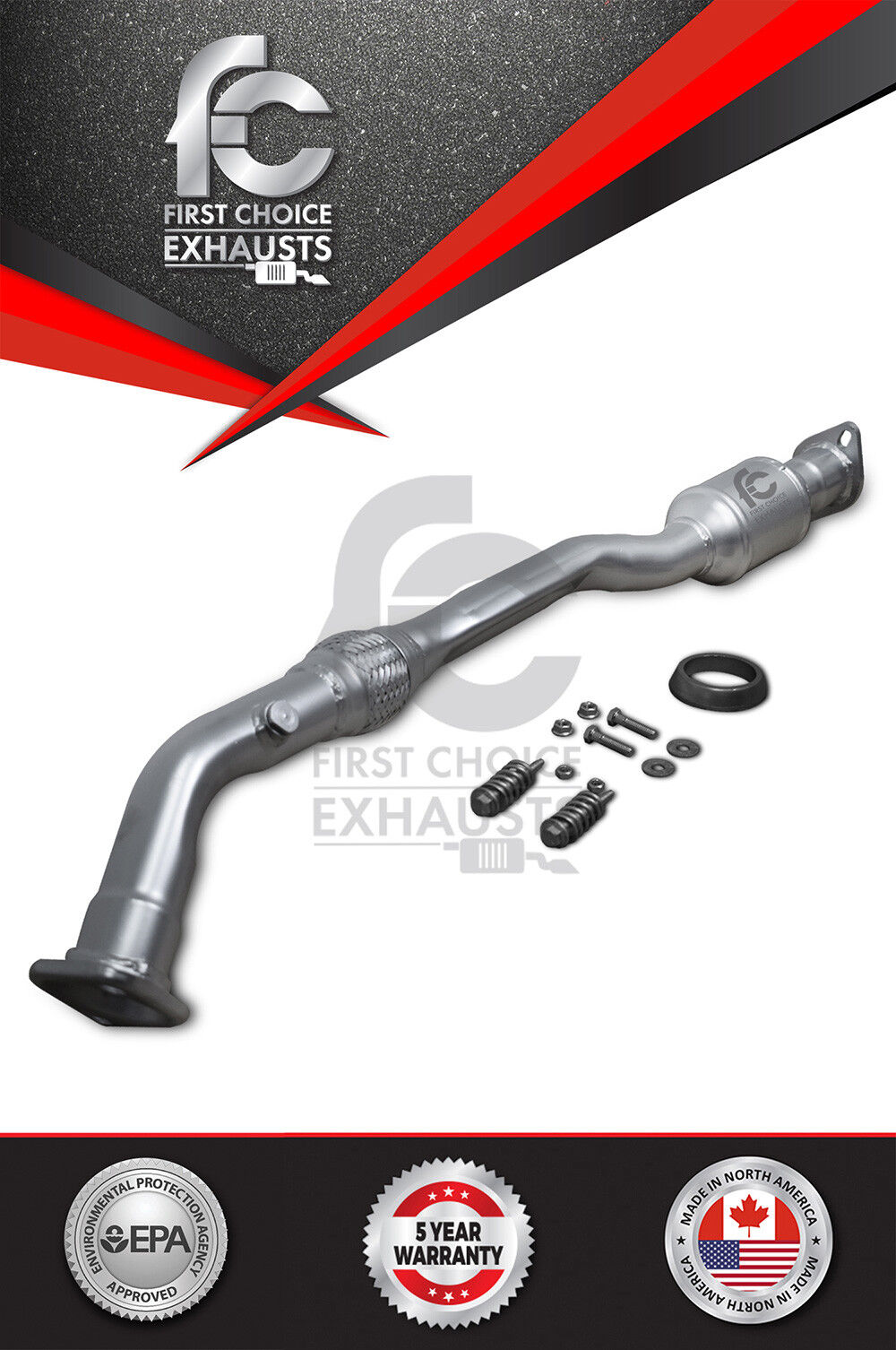 Fits 2002 2003 2004-2006 Nissan Altima  2.5L Catalytic Converter With Flex Rear
