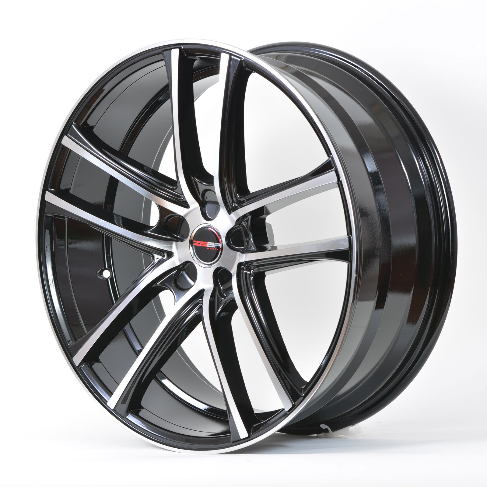 4 GWG Wheels 18 inch Black Machined ZERO Rims fits 5x108 FORD FOCUS ST 2013-2016