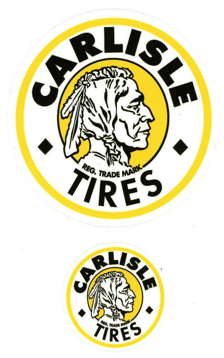 CARLISLE TIRES VINTAGE STYLE RACING DECALS / STICKERS Lot of 2