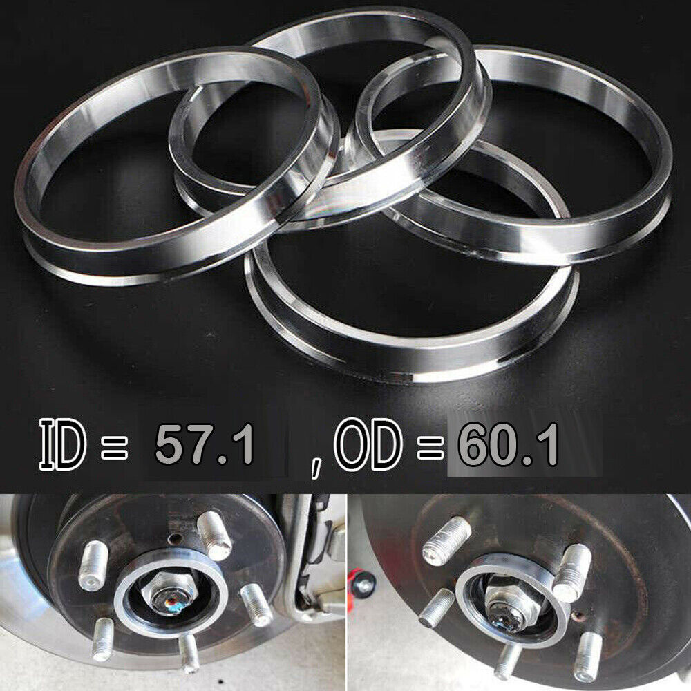 For 60.1 Wheel to 57.1mm Hub Centric Rim Spacer Ring x4 Bearing Stud Balance