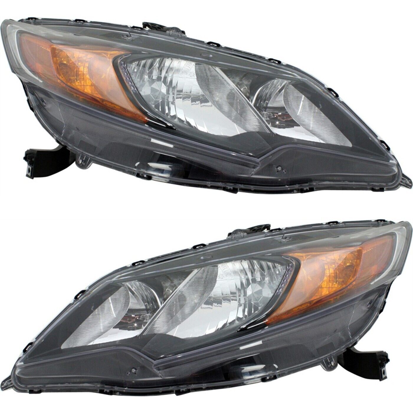 Headlight Set For 2014-2015 Honda Civic Coupe Left and Right With Bulb 2Pc
