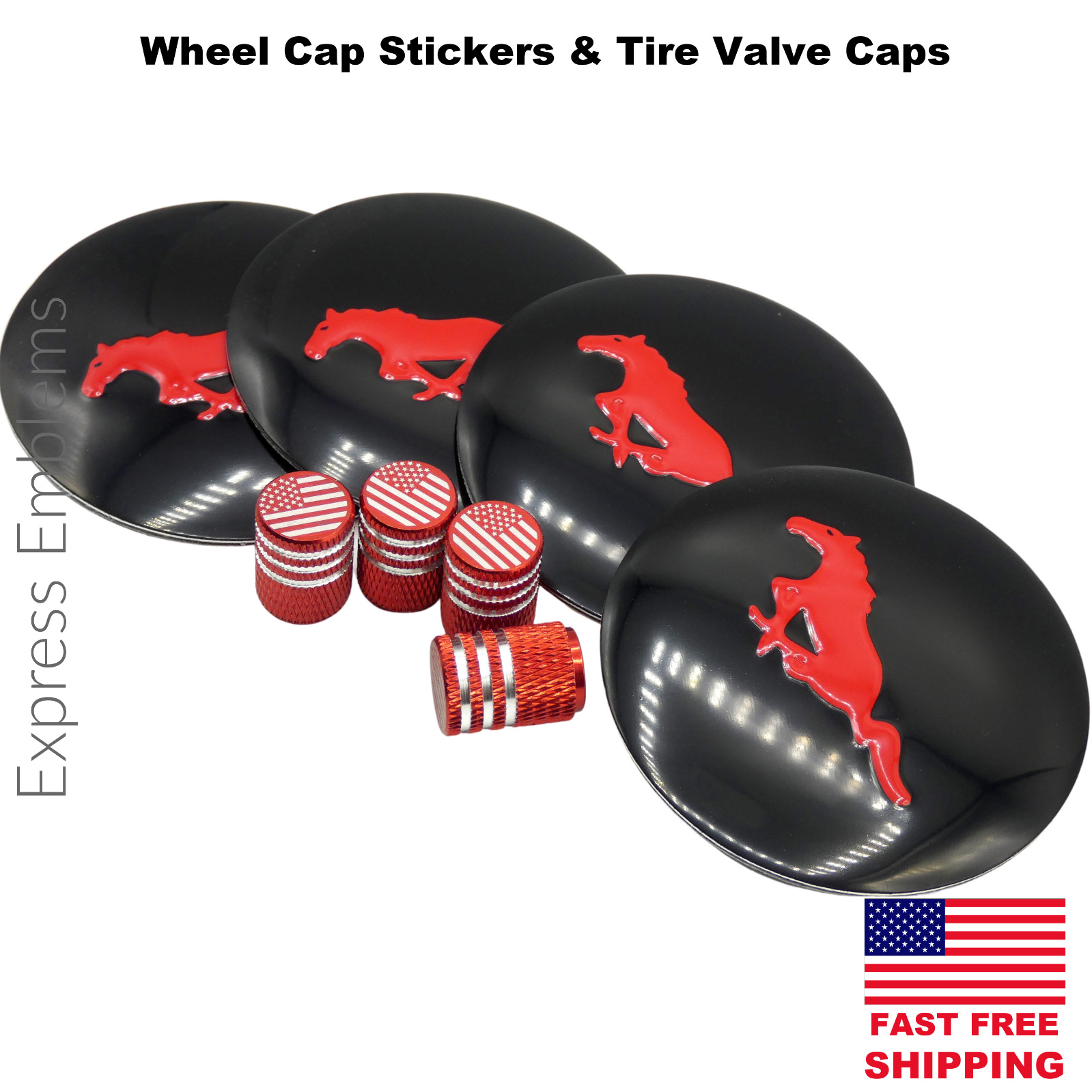 4x Ford Mustang Wheel Cap Hub Decal Stickers 2.20\