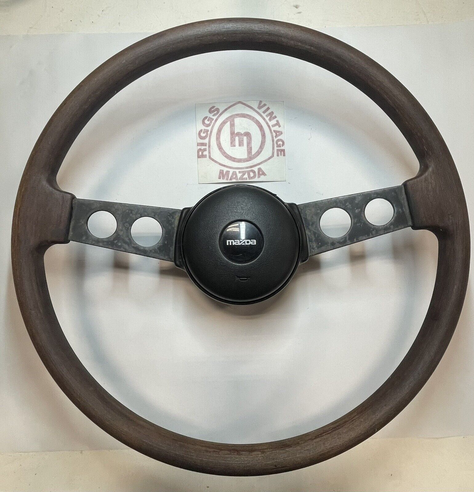 Mazda 323 wood grain steering wheel