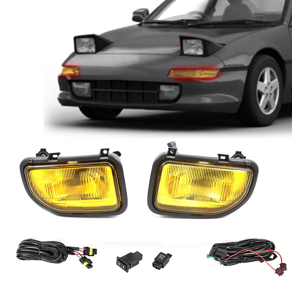 Yellow Front Bumper Driving Fog Lights Lamps Kit For Toyota MR2 1991-1995