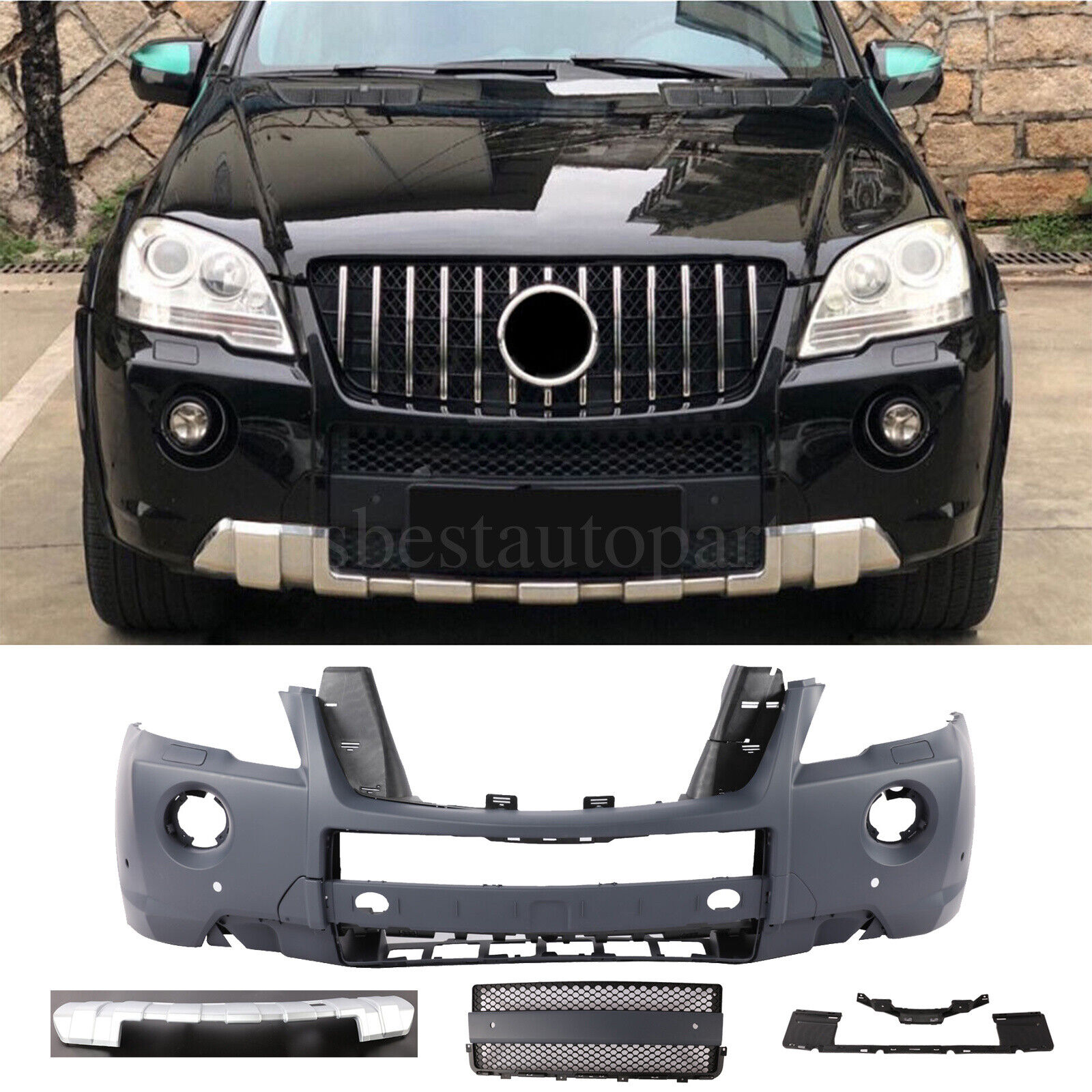 ML63 AMG Style Front Bumper For 09-11 Mercedes Benz W164 ML350 ML500 ML550