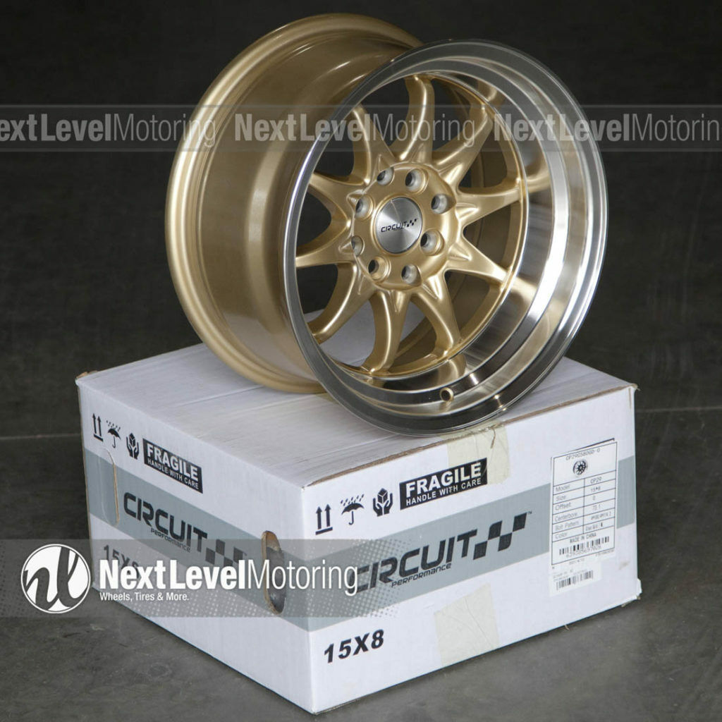 Circuit Performance CP29 15x8 4-100 4-114.3 +0 Gold Wheels Fits Mazda Miata MX-5
