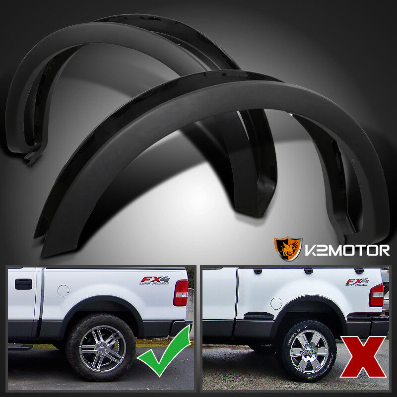 2004-2008 Ford F150 Styleside Factory Style Wheel Covers Fender Flares Black