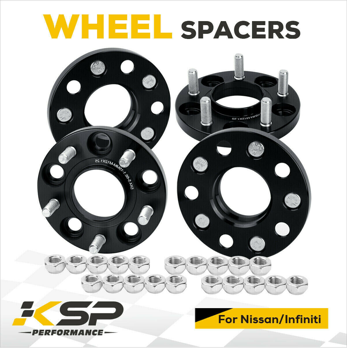 4X 15mm 5x4.5 to 5x114.3 Wheel Spacer Adapters Fits Nissan 350Z Infiniti G35 G37