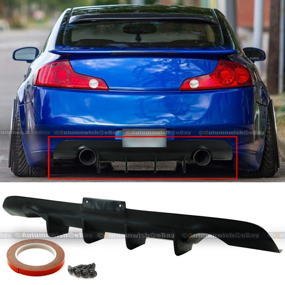 For 03-07 G35 2DR Coupe Ver 2 JDM Style Unpainted Rear Lower Bumper Diffuser Lip