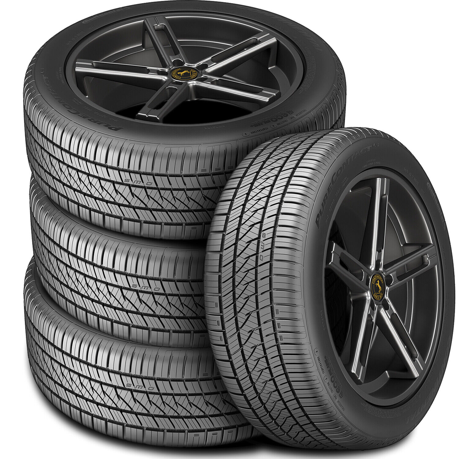 4 Tires Continental PureContact LS 255/45R19 100V A/S All Season