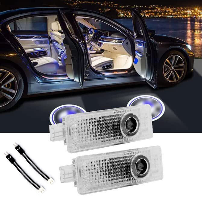 2/4 Car LED Door Light Laser Projector Transparent Door Lighting Suitable B/M/W