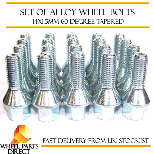 Alloy Wheel Bolts (20) 14x1.5 Nuts Tapered for VW Golf R32 [Mk5] 05-10