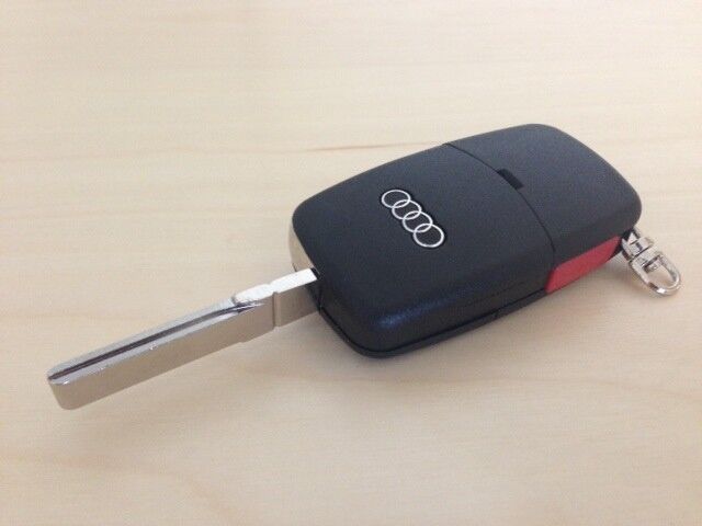 BRAND NEW AUDI A4 A6 A8 TT KEY FOB SHELL REPLACEMENT CASE WITH LOGO and PANIC 