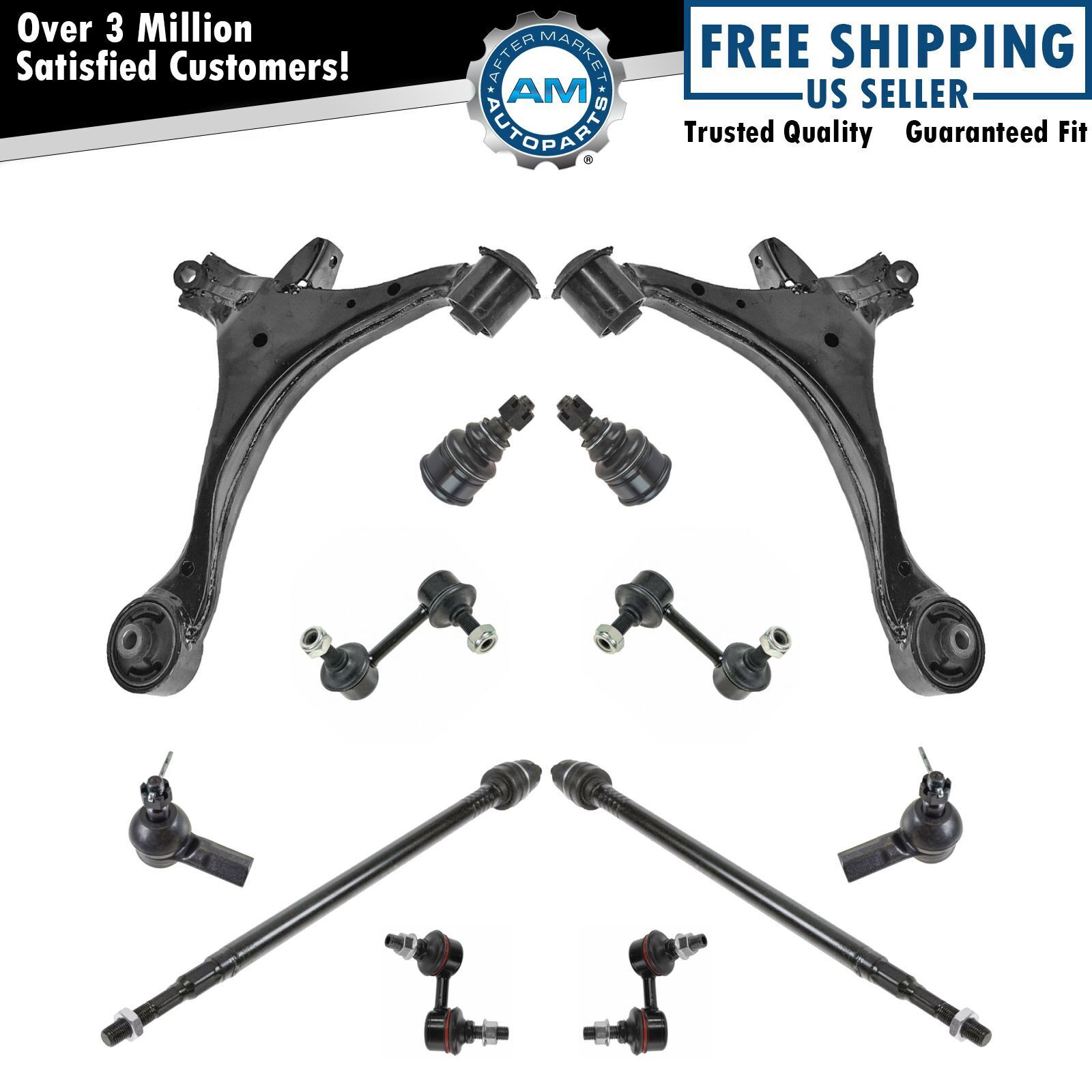 For 01 02 03 04 05 Civic Control Arm Ball Joint 12 pc Steering & Suspension Kit