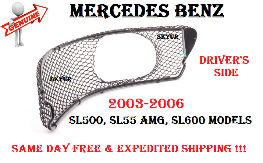 MERCEDES R230 SL500 SL55 SL600 AMG Front Bumper Cover Lower Left AMG Mesh Grille