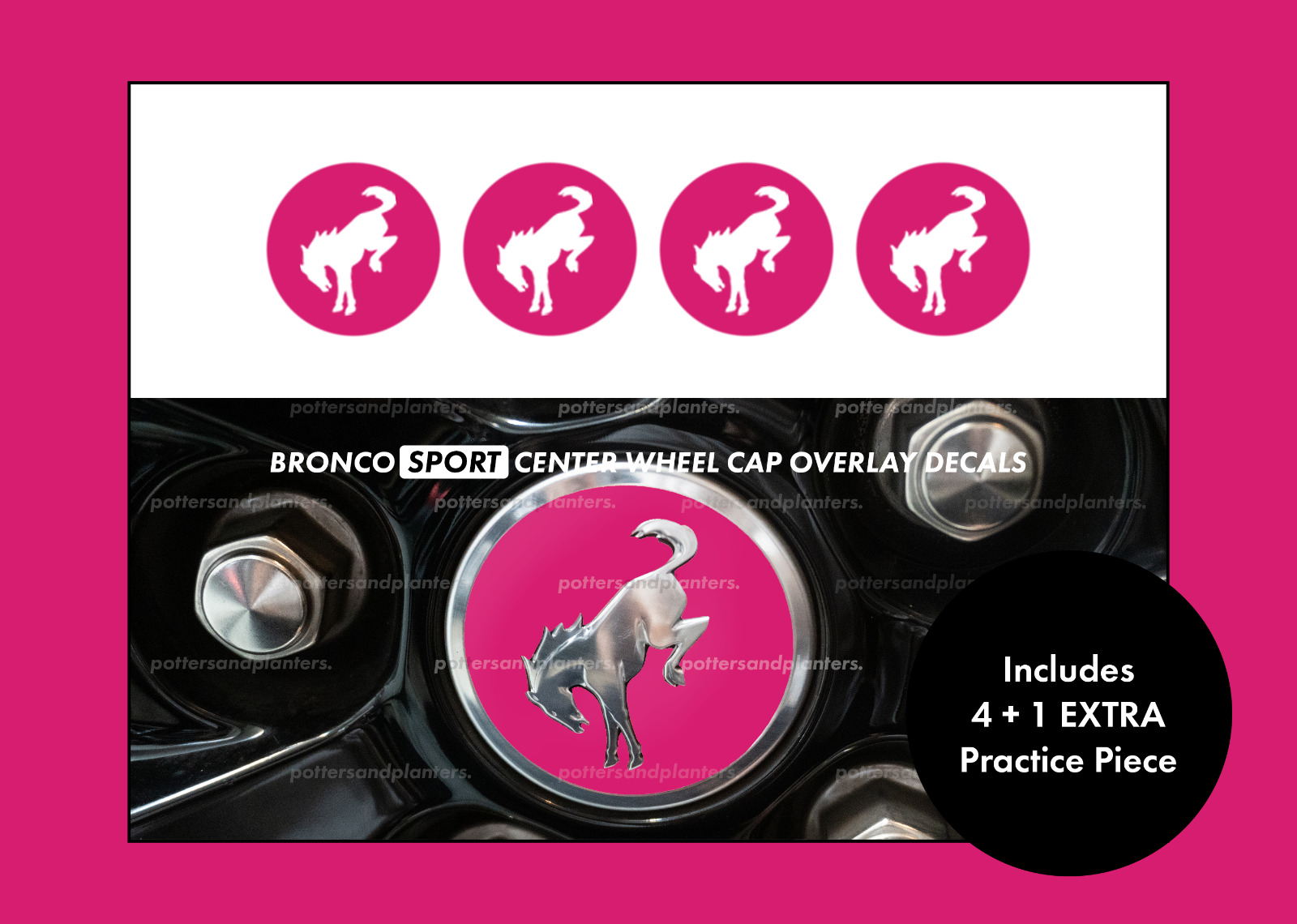 For Ford Bronco SPORT 2021 - 2024 Die Cut Wheel Cap Color Vinyl Decal Overlays