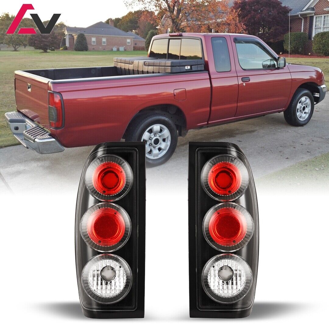 Altezza Tail Lights Set Pair LH RH for 1998-2004 Nissan Frontier - Black/Clear