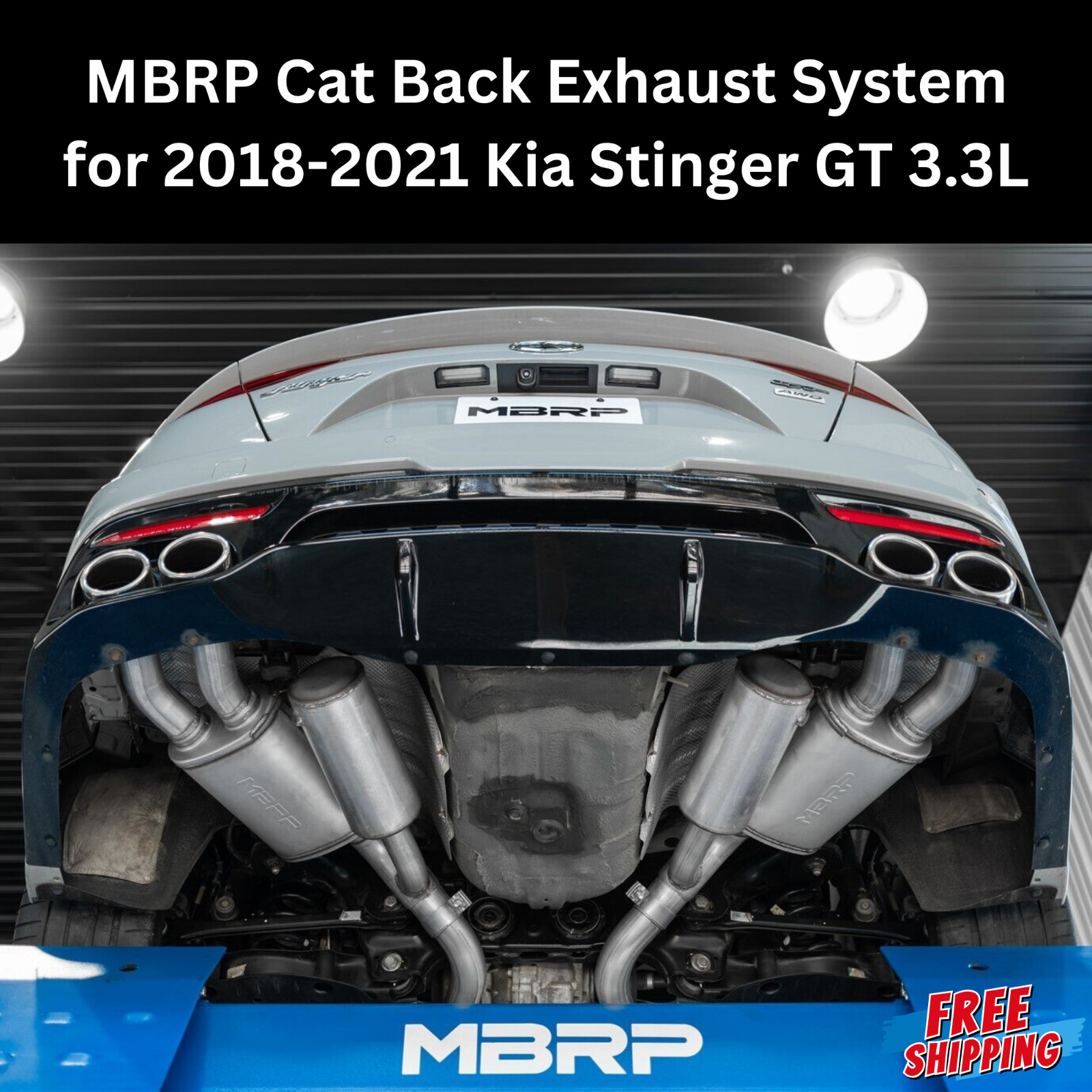 MBRP Cat Back Exhaust System for 2018-2021 Kia Stinger GT 3.3L Armor Lite S4704A