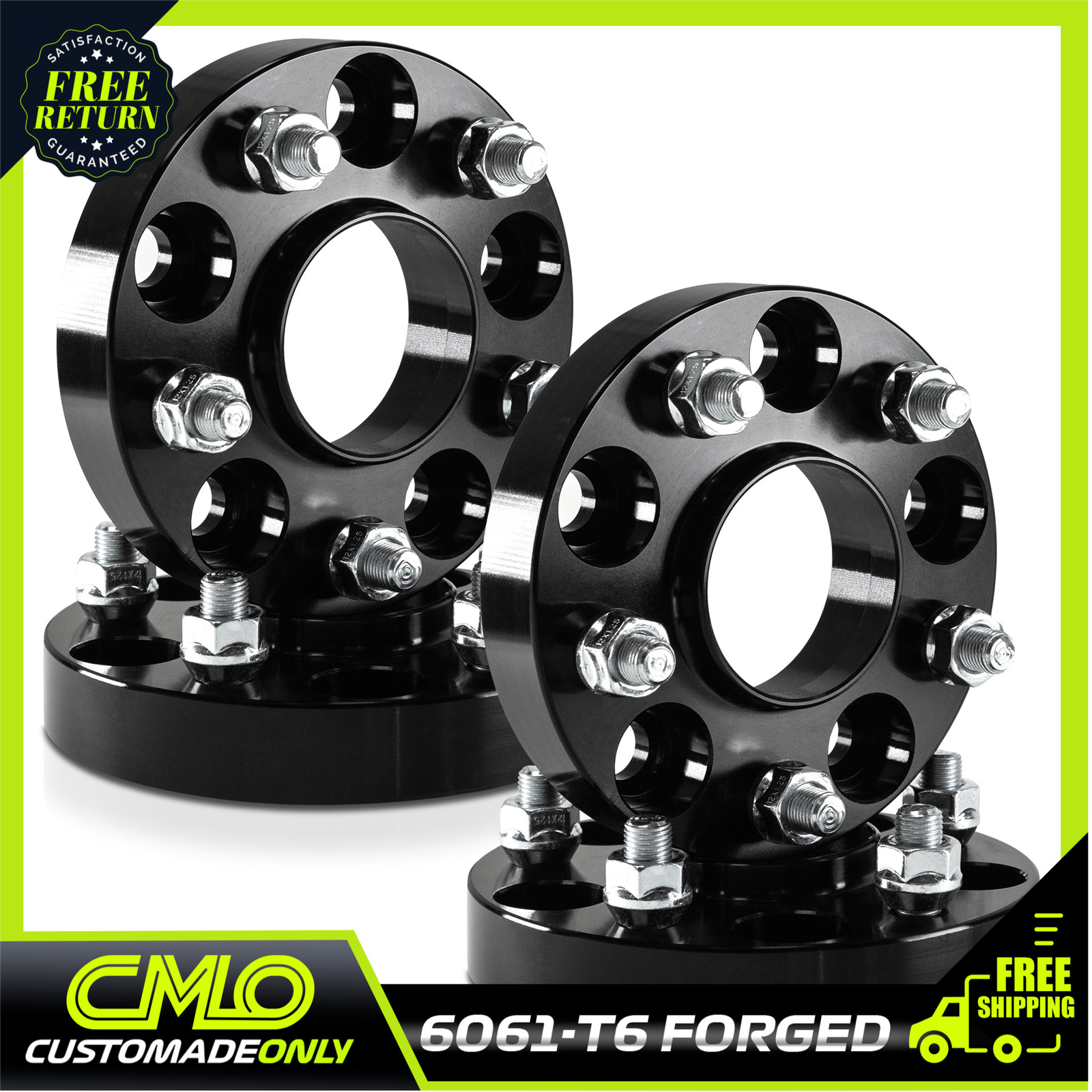 4) 25mm Black Hubcentric 5X100 To 5X114.3 Wheel Adapters 56.1mm Fits Subaru Only