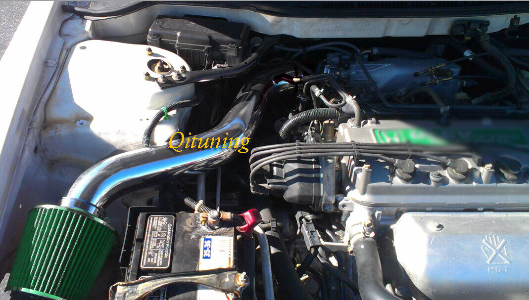Black Green Air Intake System Kit Filter For 1997-2001 Honda Prelude 2.2L L4