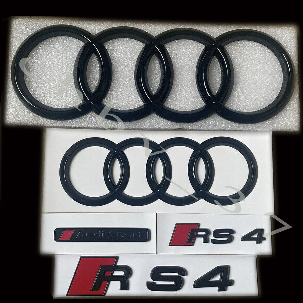 Audi RS4 Gloss Black Full Badges Package OEM Exclusive Pack For Audi RS4 S4