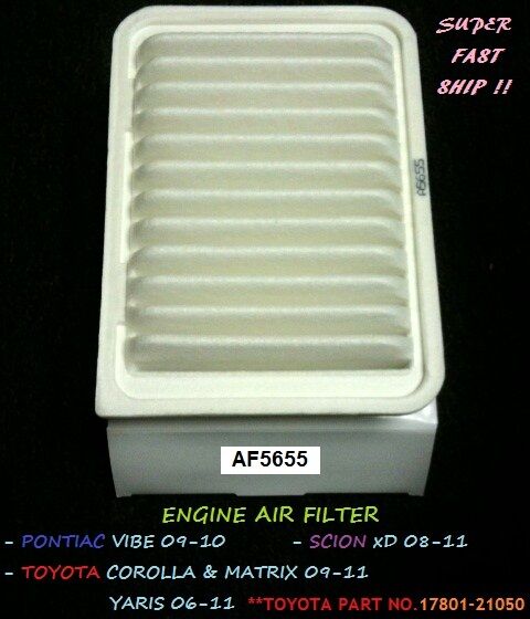 Engine Air Filter For 09-18 Corolla Yaris Matrix Pontiac Vibe Scion xD Great Fit