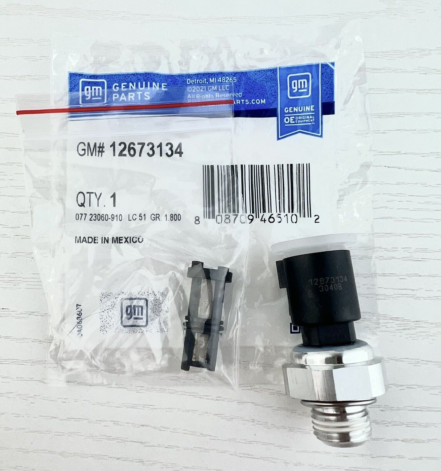 GM Engine Oil Pressure Sensor #12673134 With Filter #12585328 / #917-143