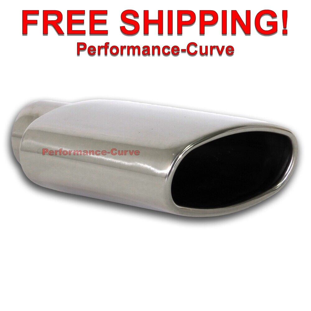Stainless Steel Exhaust Tip - Rolled Oval Angle - 2.25\