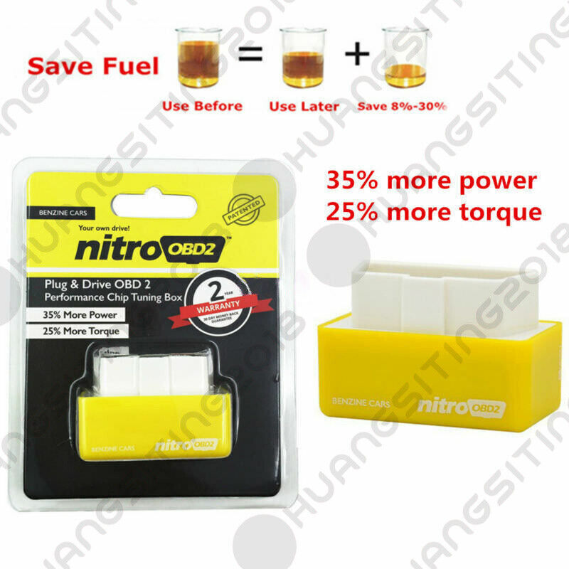 Car Nitro OBD2 Performance Tuning Chip Box For Gas/Petrol Vehicles Plug & Drive